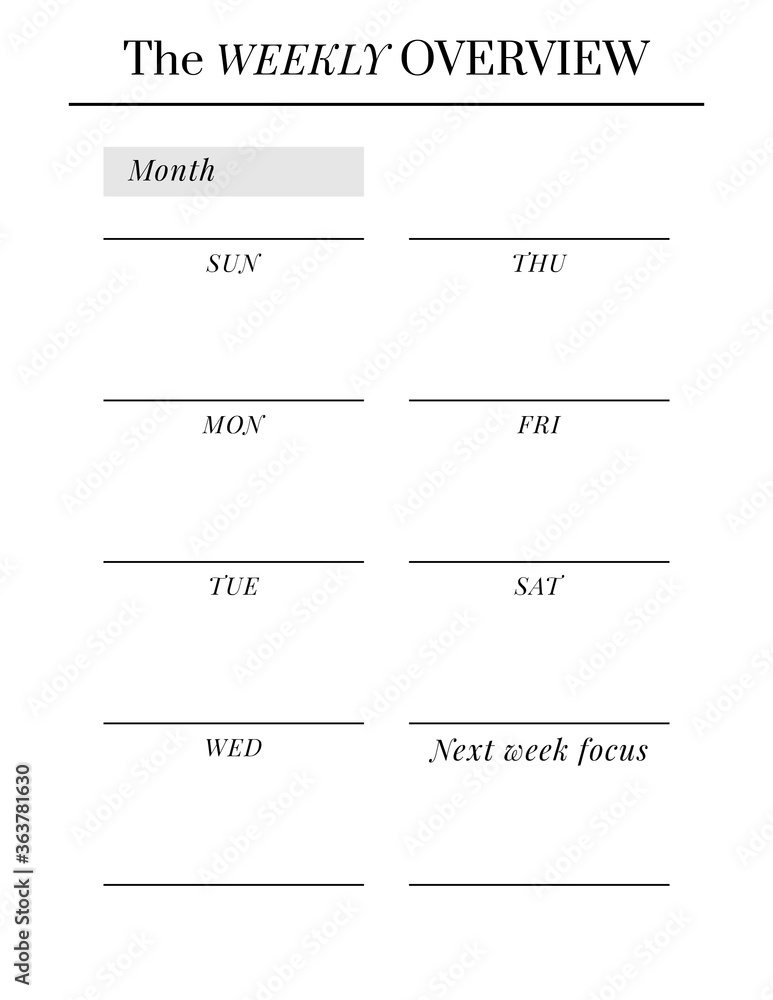 Planner sheet vector. Printable vertical notebook page Stock Vector ...
