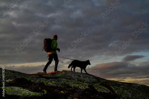 Man and dog out hunting © RolvErik