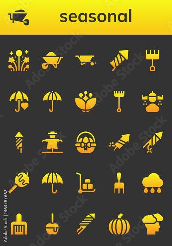 Modern Simple Set of seasonal Vector filled Icons