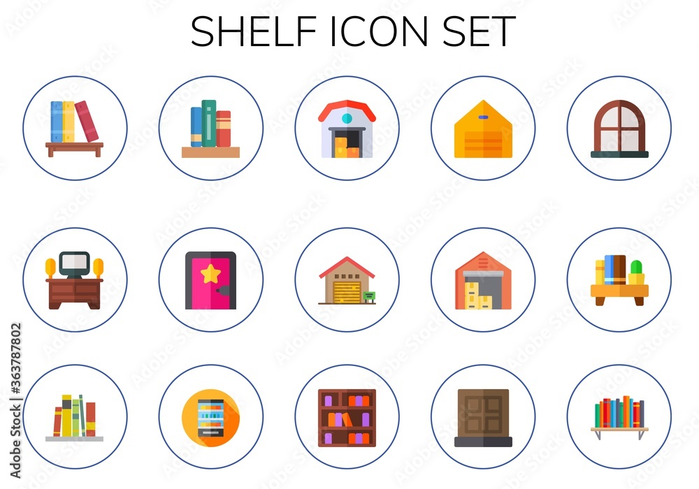 Modern Simple Set of shelf Vector flat Icons Modern Simple Set of shelf Vector flat Icons