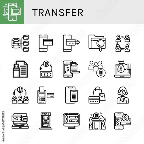 transfer icon set