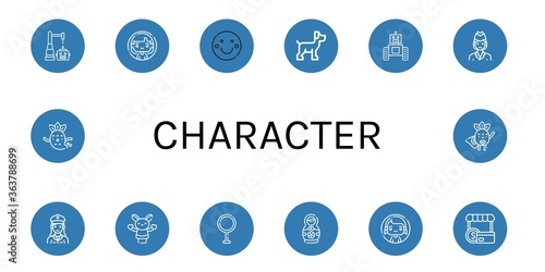 character simple icons set