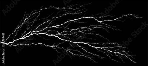 Lightning strike in the night sky.