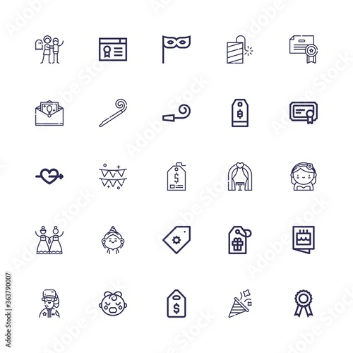 Editable 25 invitation icons for web and mobile
