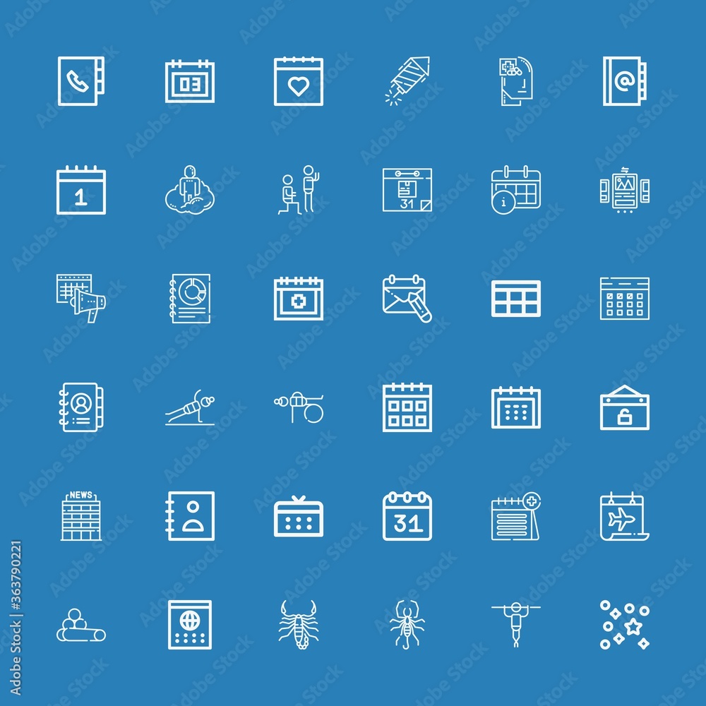 Editable 36 calendar icons for web and mobile Editable 36 calendar icons for web and mobile