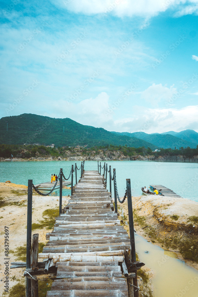 Green Lake (local name is Ho Da Xanh) look like the hydraulic painting between Vung Tau, Vietnam