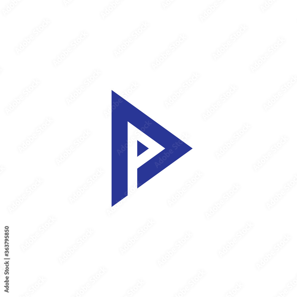 initial letter P logo and play button design template initial letter P logo and play button design template
