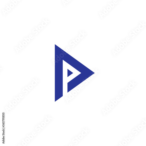 initial letter P logo and play button design template Free Download initial letter P logo and play button design template - GFXLoad