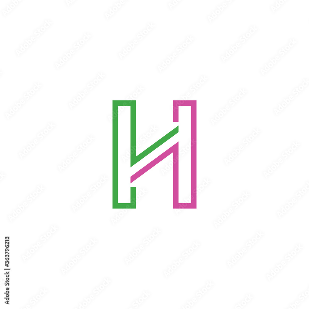initial letter H logo, line art style design template initial letter H logo, line art style design template