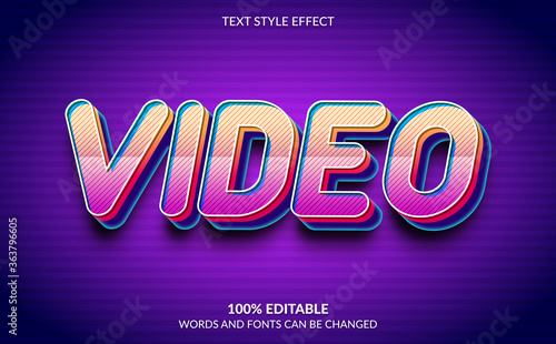 Editable Text Effect, Video Text Style