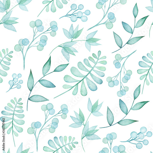 Seamless pattern with high-quality hand-painted watercolor branches. Perfect for your project, wedding invitation, greeting card,photos,blogs,wallpaper,pattern,texture and more