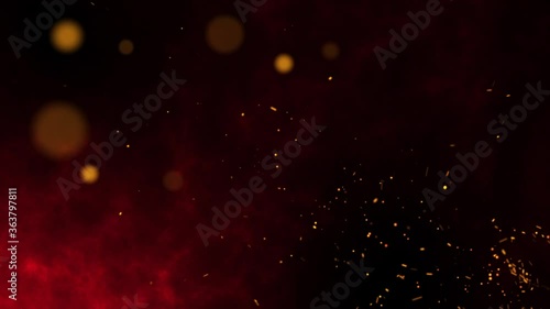 Sparks of sparkling flying over a majestic background