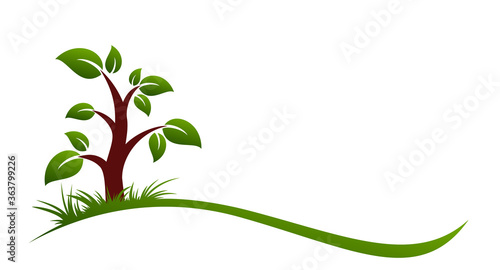 The stylized green forest symbol.
