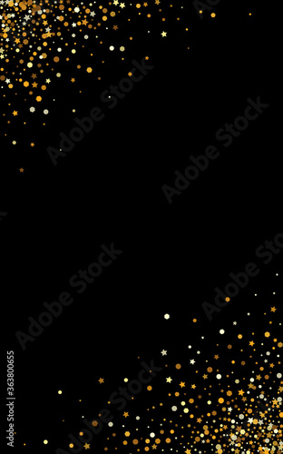 Gold Confetti Golden Black Background. Light 