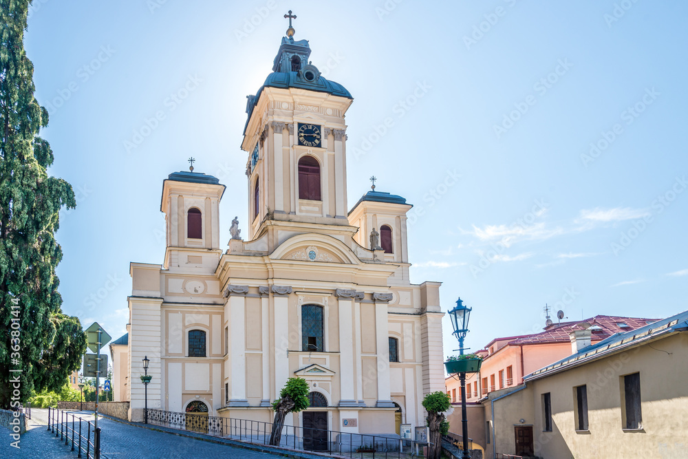 View at the Church of Assumption of the Blessed Virgin Mary in Banska Stiavnica, Slovakia