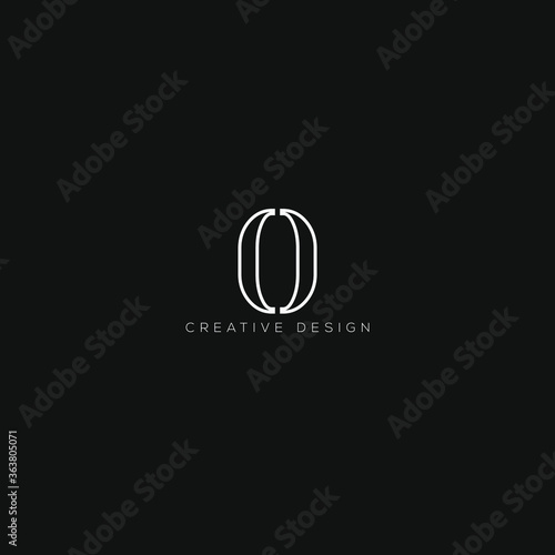 Alphabet letter icon logo O minimal logo. 