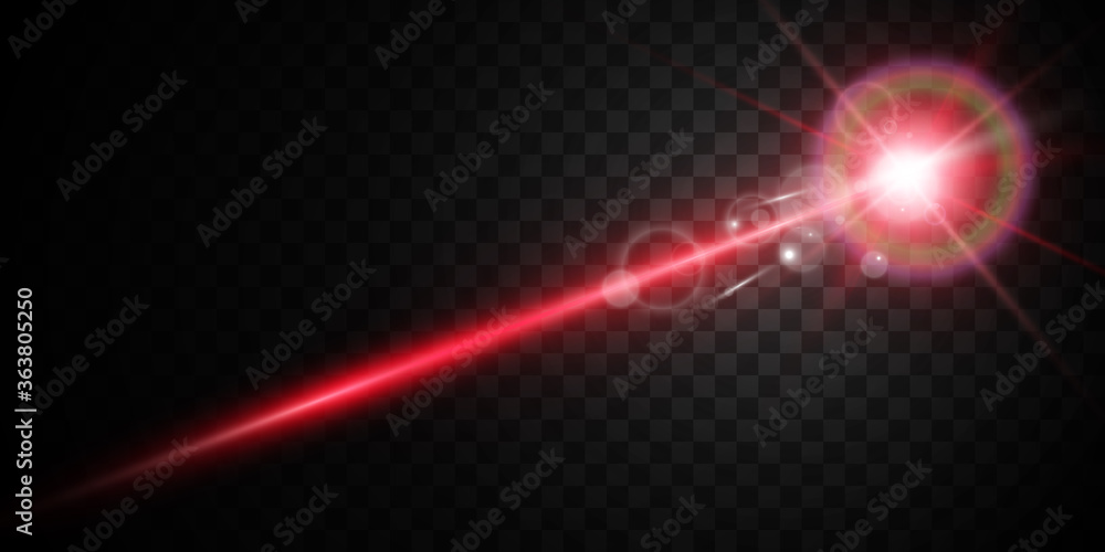 Bright beautiful laser beams on a transparent background. Scanner laser.