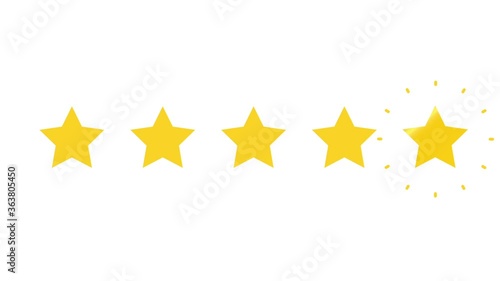 Five stars shining yellow