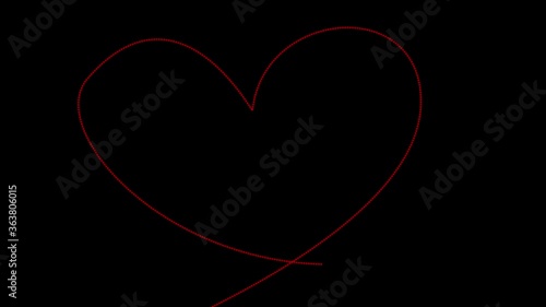 Love heart drawn with small dotted lines