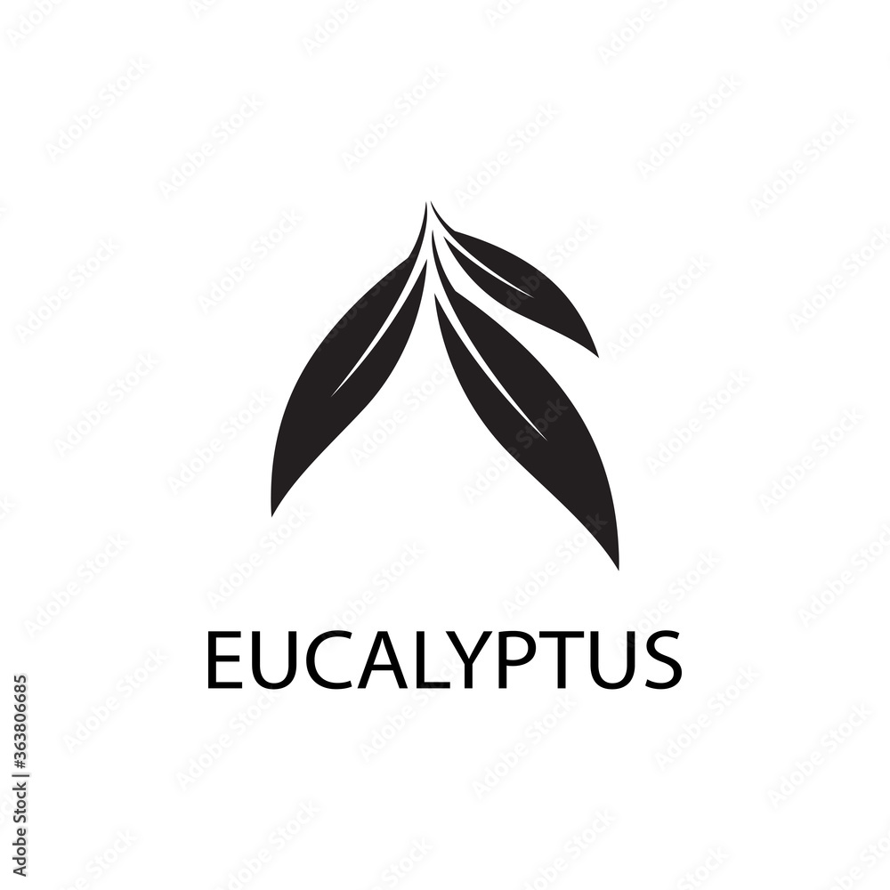 Fototapeta premium Eucalyptus leaves logo vector template design