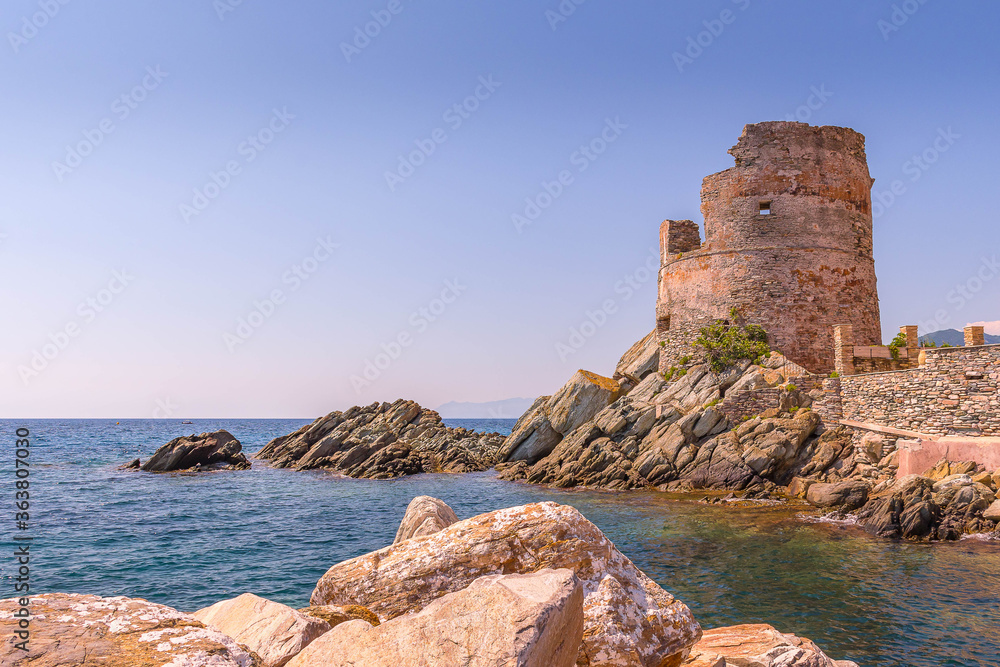 tower on the coast in Erbalunga - Corsica