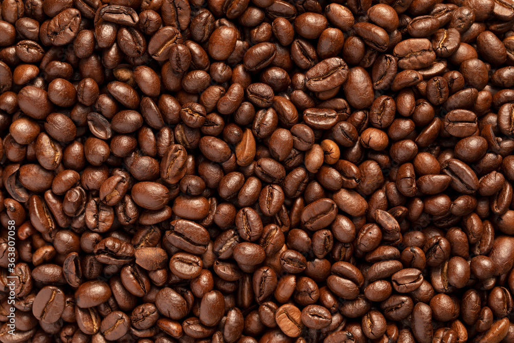 Roasted coffee beans background