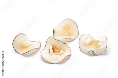 Sliced ​​of sea coconut isolated on white background