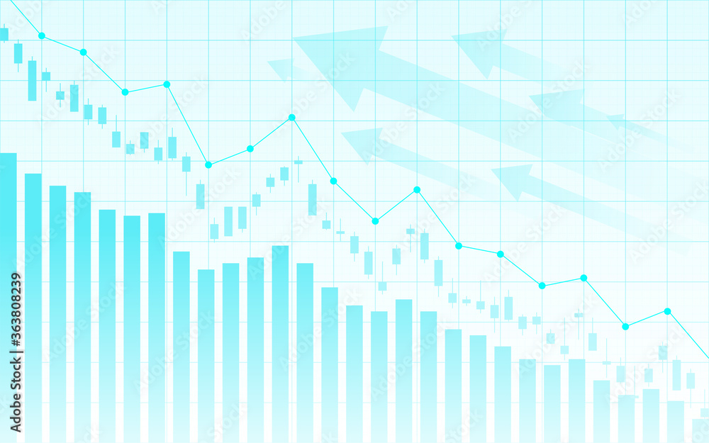 Obraz premium Financial stock market graph on stock market investment trading, Bullish point, Bearish point. trend of graph for business idea and all art work design. vector illustration.