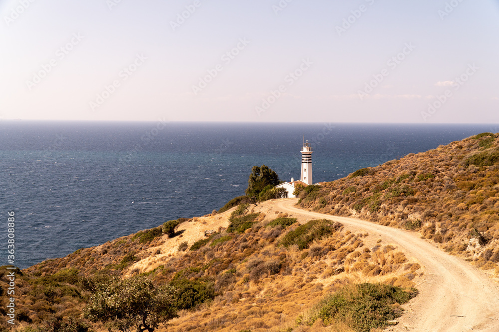 lighthouse on the island of crete greece