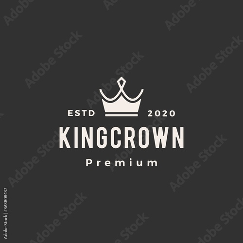crown hipster vintage logo vector icon illustration