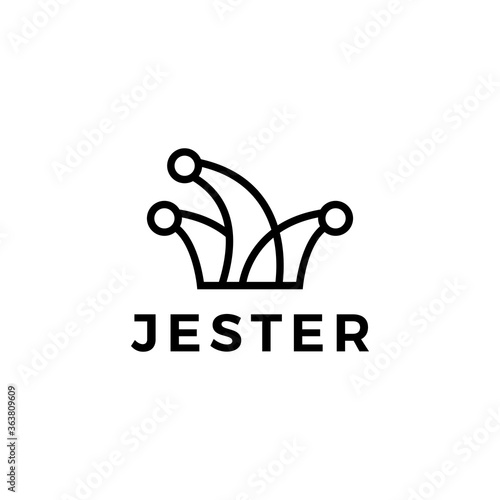 jester hat logo vector icon illustration