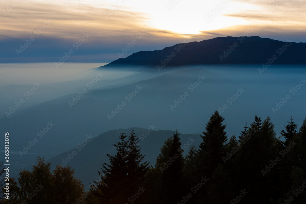 View from Mount Cesen in Italy
