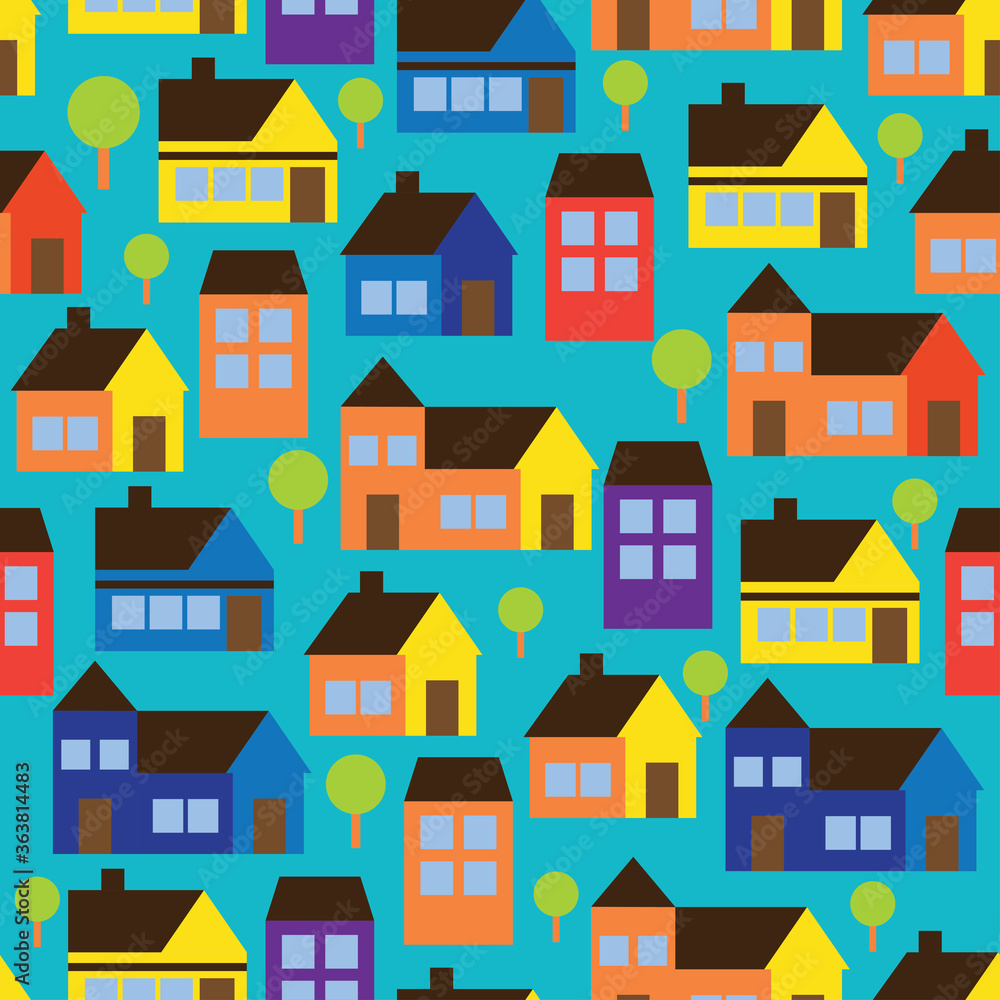 city view ornament pattern. vector illustration