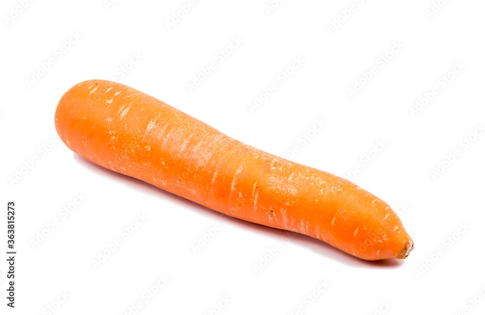 Carrot isolated on white background Clear focus on specific areas of the image./ soft Focus Carrot isolated on white background Clear focus on specific areas of the image./ soft Focus