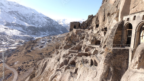 Vardzia cave monastery in the Erusheti Caucasus Mountains in Georgia, Europe. photo