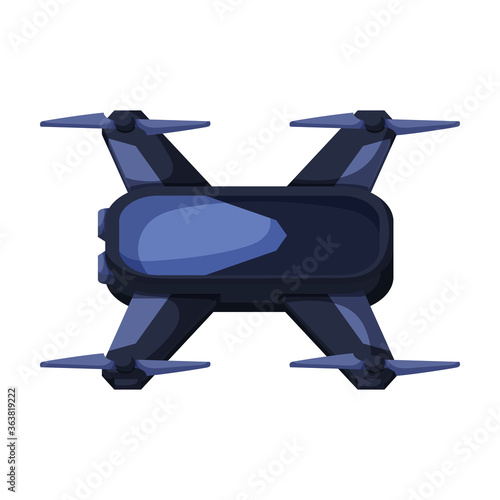 Drone cartoon vector icon.Cartoon vector illustration quadcopter. Isolated illustration of drone icon on white background.