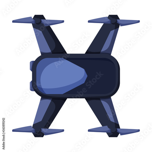 Drone cartoon vector icon.Cartoon vector illustration quadcopter. Isolated illustration of drone icon on white background.