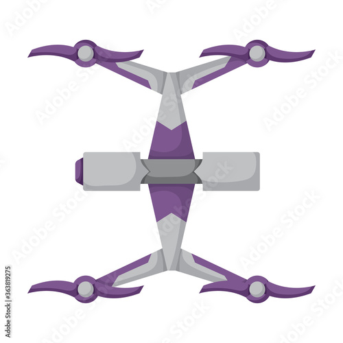 Drone cartoon vector icon.Cartoon vector illustration quadcopter. Isolated illustration of drone icon on white background.