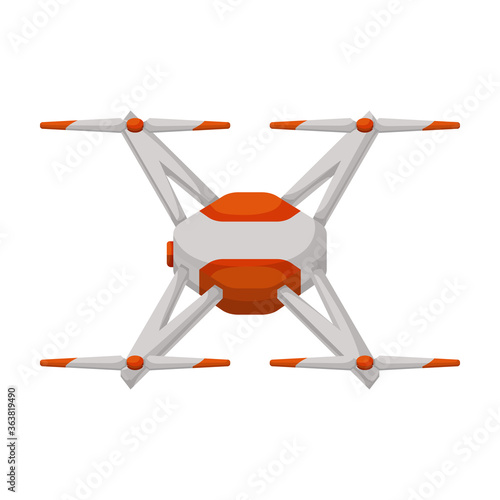 Drone cartoon vector icon.Cartoon vector illustration quadcopter. Isolated illustration of drone icon on white background.
