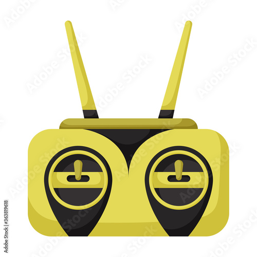 Control panel of drone cartoon vector icon.Cartoon vector illustration rc drone. Isolated illustration of control panel icon on white background.