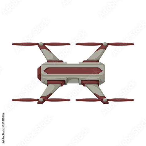 Drone cartoon vector icon.Cartoon vector illustration quadcopter. Isolated illustration of drone icon on white background.
