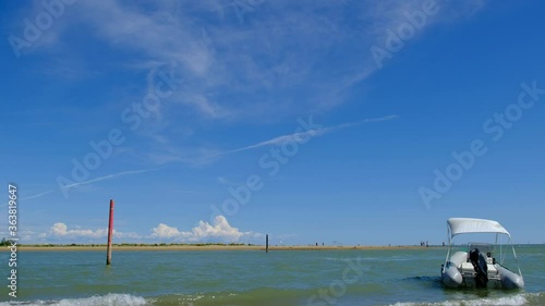 Empty sunny summer beach. Brussa beach, Caorle, Italy