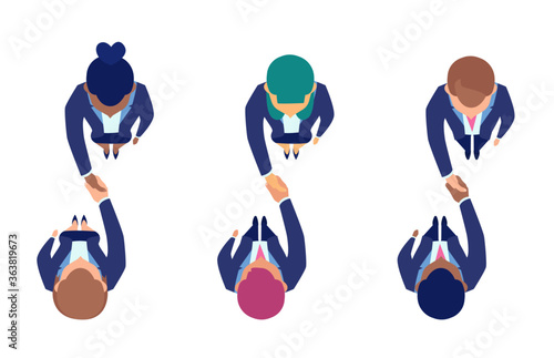 Vector of business people shaking hands