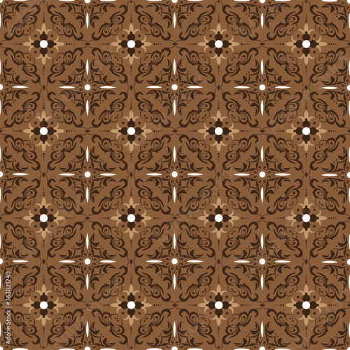 Modern dark brown color for Central java batik design