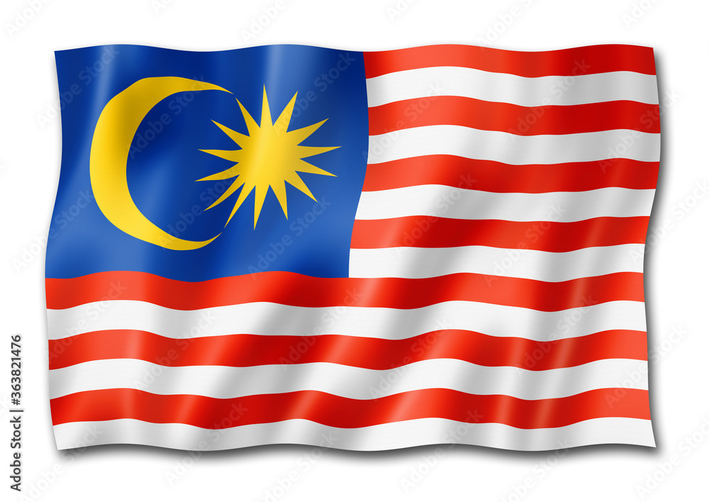 Malaysian flag isolated on white Malaysian flag isolated on white