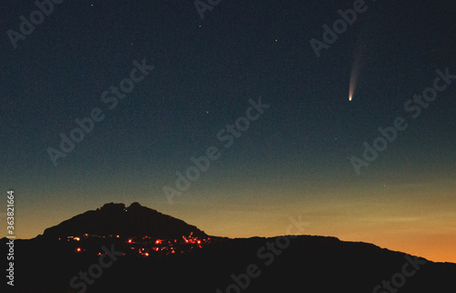 Neowise over  mountain