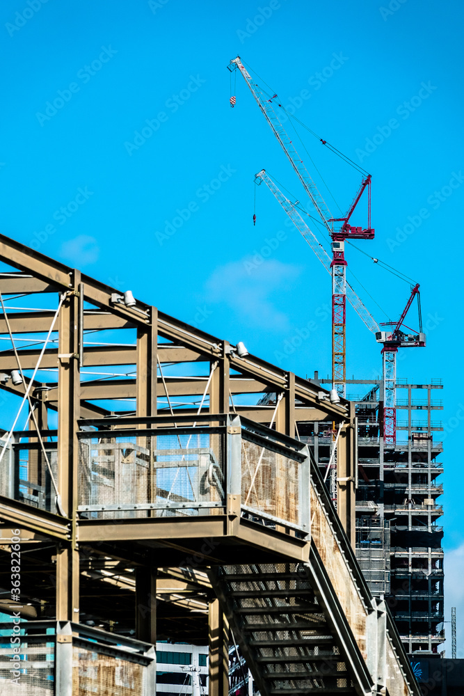 Construction site with cranes