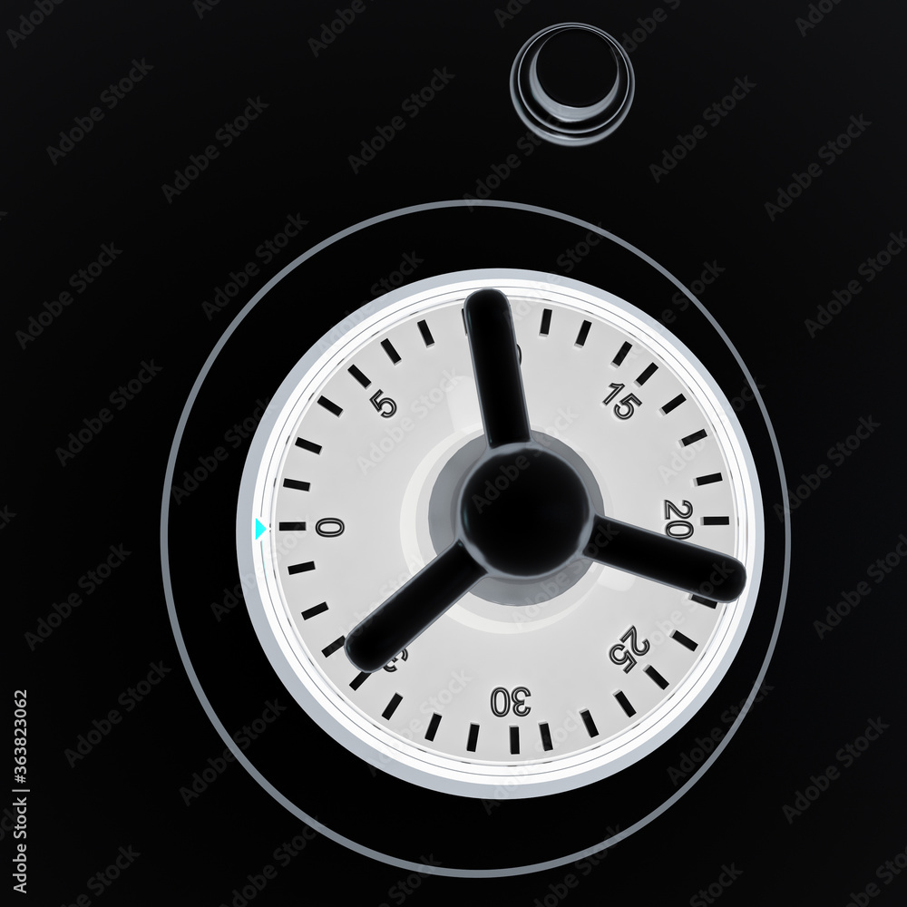 Safe. 3d render. On a black background. Safe. 3d render. On a black background.