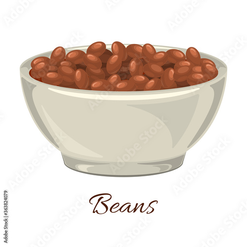 Bean vector icon.Cartoon vector icon isolated on white background bean.