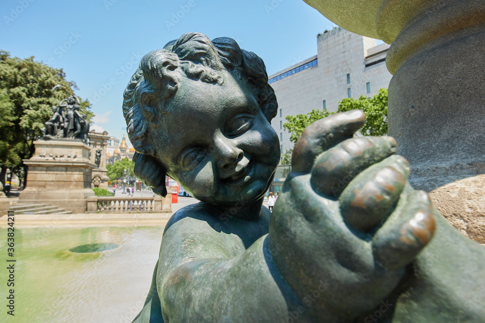 Plaza Catalunya in Barcelona, Spain